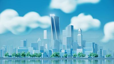 Rain in the 3D megapolis city 3d 3d animation 3d city 3d explainer animation blender buildings c4d city city view clouds explainer health healthcare location megapolis melbourne new york rain urban