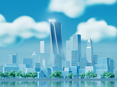 Rain in the 3D megapolis city 3d 3d animation 3d city 3d explainer animation blender buildings c4d city city view clouds explainer health healthcare location megapolis melbourne new york rain urban