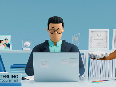 Multitasking in the Office 3d 3d animation 3d character 3d explainer blender c4d character character animation character design dental explainer finance hands animation health healthcare laptop office paper paperwork work