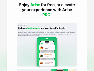 Arise animation branding color design fitness gradiant health landing page pro ui website weightloss