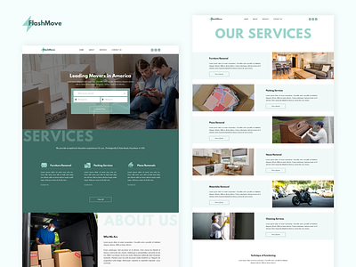 Flash Move Website UI branding design graphic design landing page minimal moving company professional ui ux website