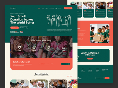 Charity Non-Profit Organisation UI Landing page charity charity figma charity landing page charity ui charity web design charity webflow charity website non profit oranisation non profit ui non profit website