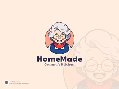 Granny's Kitchen cooking logo for sale grandma logo granny logo graphic design illustration kitchen kitchen logo logo logo design minimal modern logo