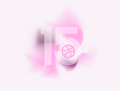 Happy 15th Dribbble! 🎉 15 design 15 logo 15th anniversary anniversary branding dribbble dribbble aniversary glass 15 graphic design logo pink colors rebound