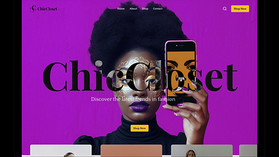 ChicCloset cards carousel closet clothing fashion purple ui website