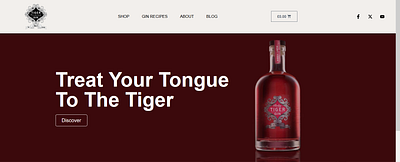 Tiger Gin Website Re-imagined branding css design dribbble elementor graphic design html illustration logo mobile motion graphics php typography ui ux vector web web design wordpress