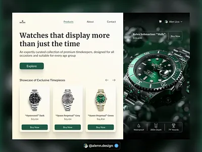 Rolex Watches Website - UI Design clean design detail page dribbble post ecommerce interface landing page modern online shop online store product detail rolex shop store ui ux watch watch website web design website