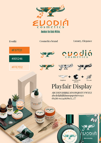 EVODIA Cosmetics branding graphic design illustration logo