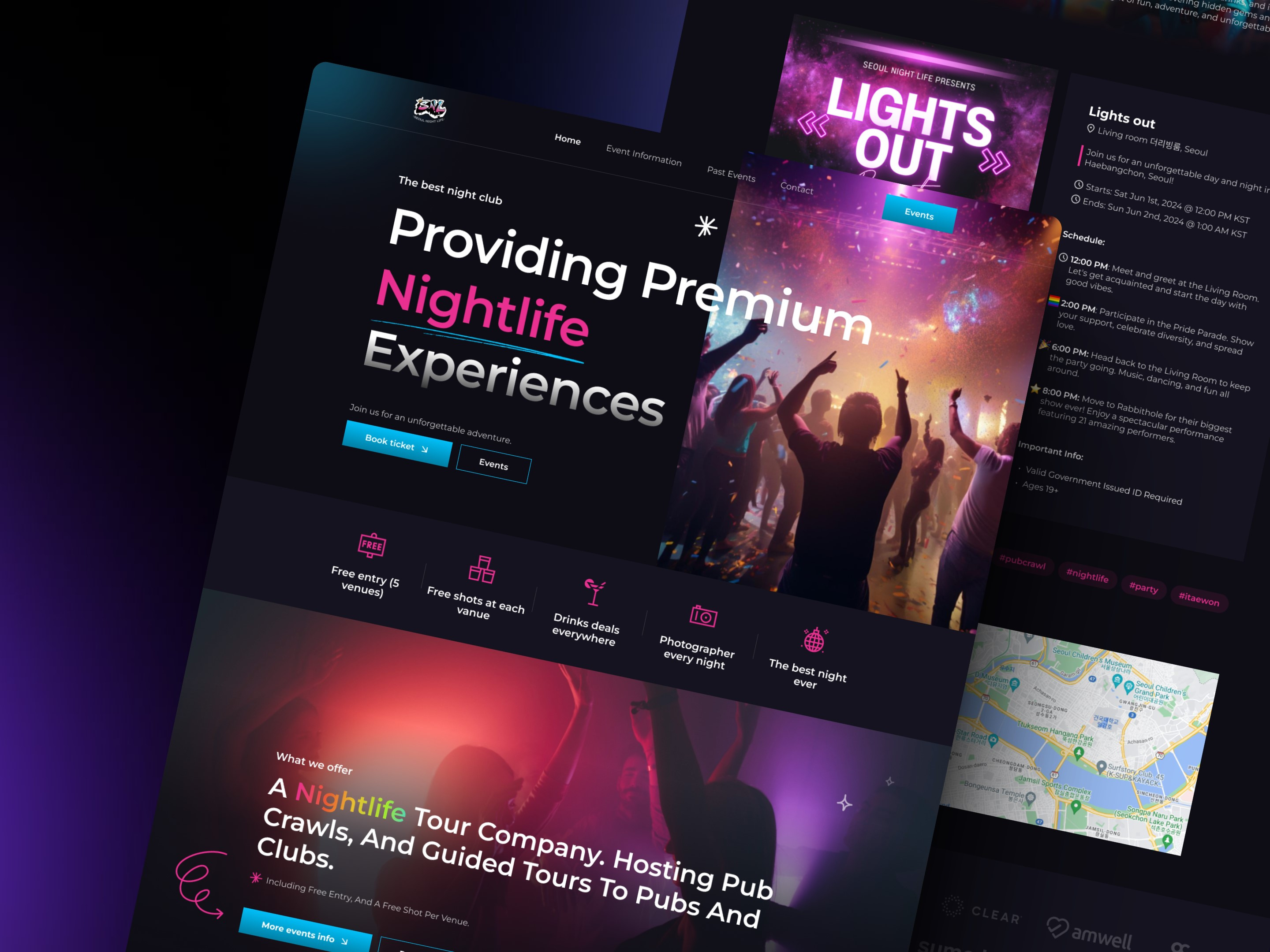 Example of High End Event & Nightlife Web Design
