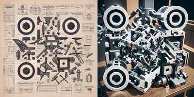 Blueprint to Reality: Transforming QR Code 3d bleuprint blueprint engine graphic design metal qr qr code qr codes