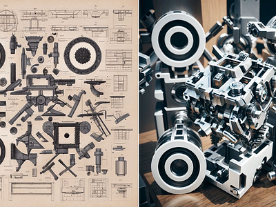 Blueprint to Reality: Transforming QR Code 3d bleuprint blueprint engine graphic design metal qr qr code qr codes