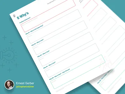 The 5 Why's Template 5whys design thinking problem solving template ux