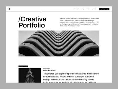 Monoart - Black & White Portfolio Template black white figma design framer giomak minimalistic personal website portfolio projects showcase template ui animation ui design user interactions ux design