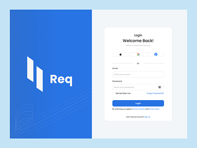 Req - Login Page Website productdesign uidesign uiuxdesign webdesign