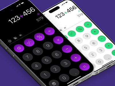 Calculator / Mobile / #DailyUI 004 004 android app calculator dailyui dark mode design figma iphone light mode mobile ui