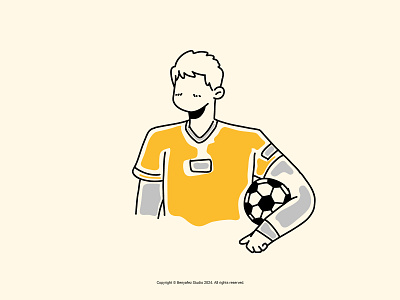 Football Player Handdrawn Illustration design football player footballer graphic design handdrawn illustration job labour profession sport vector