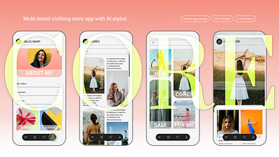 UXUI design for clothing store mobile app. UX research competetive analysis mobile app ui user experience user persona user story usm ux ux research