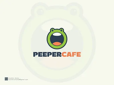 Peeper Cafe animal animal cafe cafe cafe logo company cute graphic design head illustration logo logo design modern logo