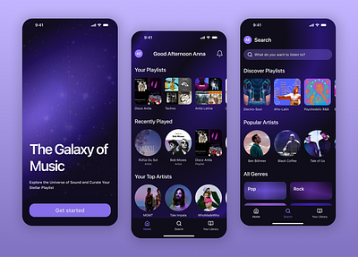 The Galaxy of Music app design music spotify ui