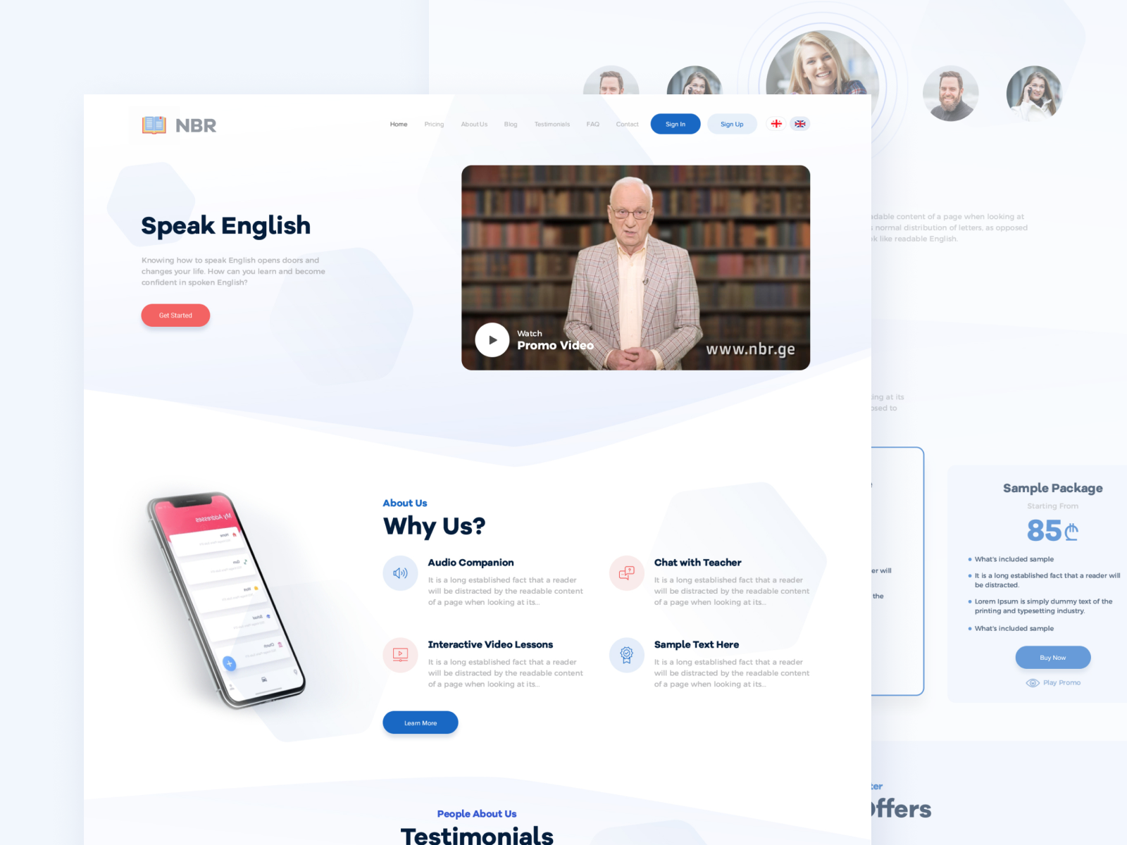E-learning Platform Website Landing Page Template