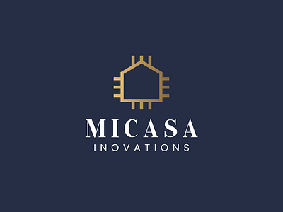 micasa inovation automation branding chip home house house logo inovation logo real estate tech technology