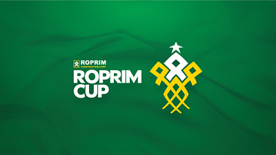 Roprim Cup basketball bold esports green logo minimal simple sports tournament trophy yellow