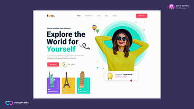 🌐✈Travel Website Headshot 🌟 branding design homepage hompage landing page travel travel website ui ux webdesign