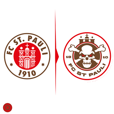 St. Pauli Rebrand badge bones brown bundesliga castle crossbones germany logo pauli rebrand red redesign saint pauli shield skull soccer st. pauli