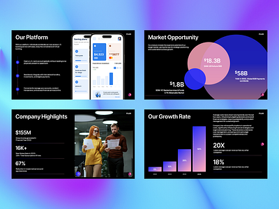 Fintech Pitch Deck Presentation ai pitch deck branding clean pitch deck clean presentation dark theme presentation fintech fintech pitch deck fintech presentation gradient pitch deck keynote marketing presentation modern pitch deck modern presentation pitch deck pitch deck design powerpoint presentation swot tam sam som ui