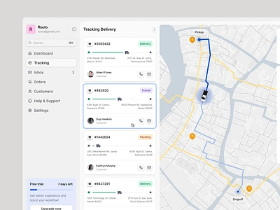 Effortless Web Dashboard for Real-Time Delivery Tracking b2b business cars crm customer service dashboard delivery tracking logistics management product design saas service shipping techinnovation tracking transportation ui ux webapp