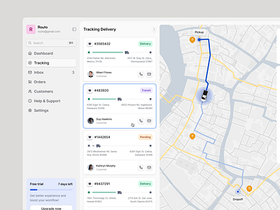 Effortless Web Dashboard for Real-Time Delivery Tracking b2b business cars crm customer service dashboard delivery tracking logistics management product design saas service shipping techinnovation tracking transportation ui ux webapp