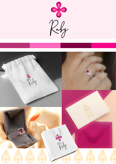 Brand Visual Identity - Ruby Jewelers adobe brand identity branding design graphic design illustration logo