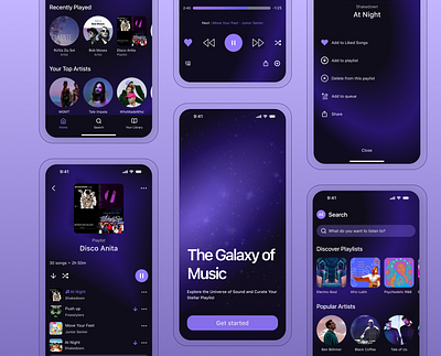 The Galaxy of Music app application music spotify uidesign