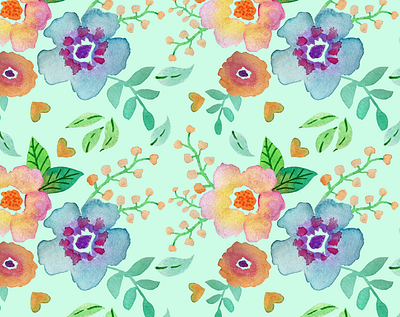 Watercolor pattern design illustration pattern watercolor