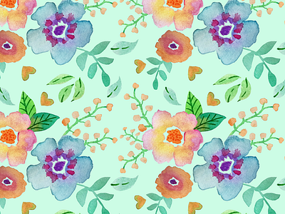 Watercolor pattern design illustration pattern watercolor