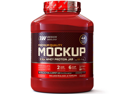 5 lbs Whey Protein Jar Mockup | Vol. D2-Pro amazon mockup graphic design label design label mockup mockup next gen mockup nutrition packaging design packaging mockup premium mockup product design product mockup product rendering protein jar realistic mockup supplement supplement mockup whey protein whey protein jar mockup