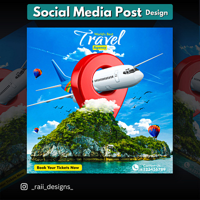 Travel agency social media post design. Poster design. ad design advertisement design graphic design post design post template postdesignideas product design social media design social media post travel agency design travel design