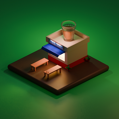 3d Model of a Mini Tea Stall 3d 3d modelling 3dart blender tea shop