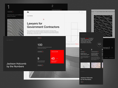 Website for Jackson Holcomb LLP animation bachoodesign clean design geometry grey helvetica interface law firm modern red typography ui ux web design website