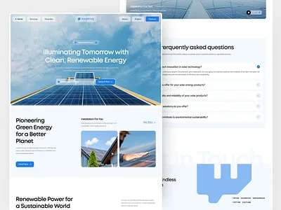 Renewable Energy Solar UI Kit Landing Page battery earth eco energy future green landing page landing page design panel saving solar solarcell sun ui ui design uiux web web design website website design