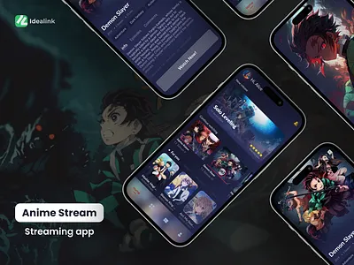 Stream app | Anime stream | IMDB anime anime app anime concept anime stream app app ui concept attack on titan demon slayer figma stream streaming ui uiux ux