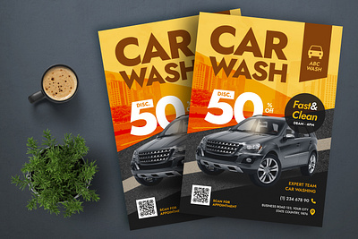 Car wash Flyer graphic design