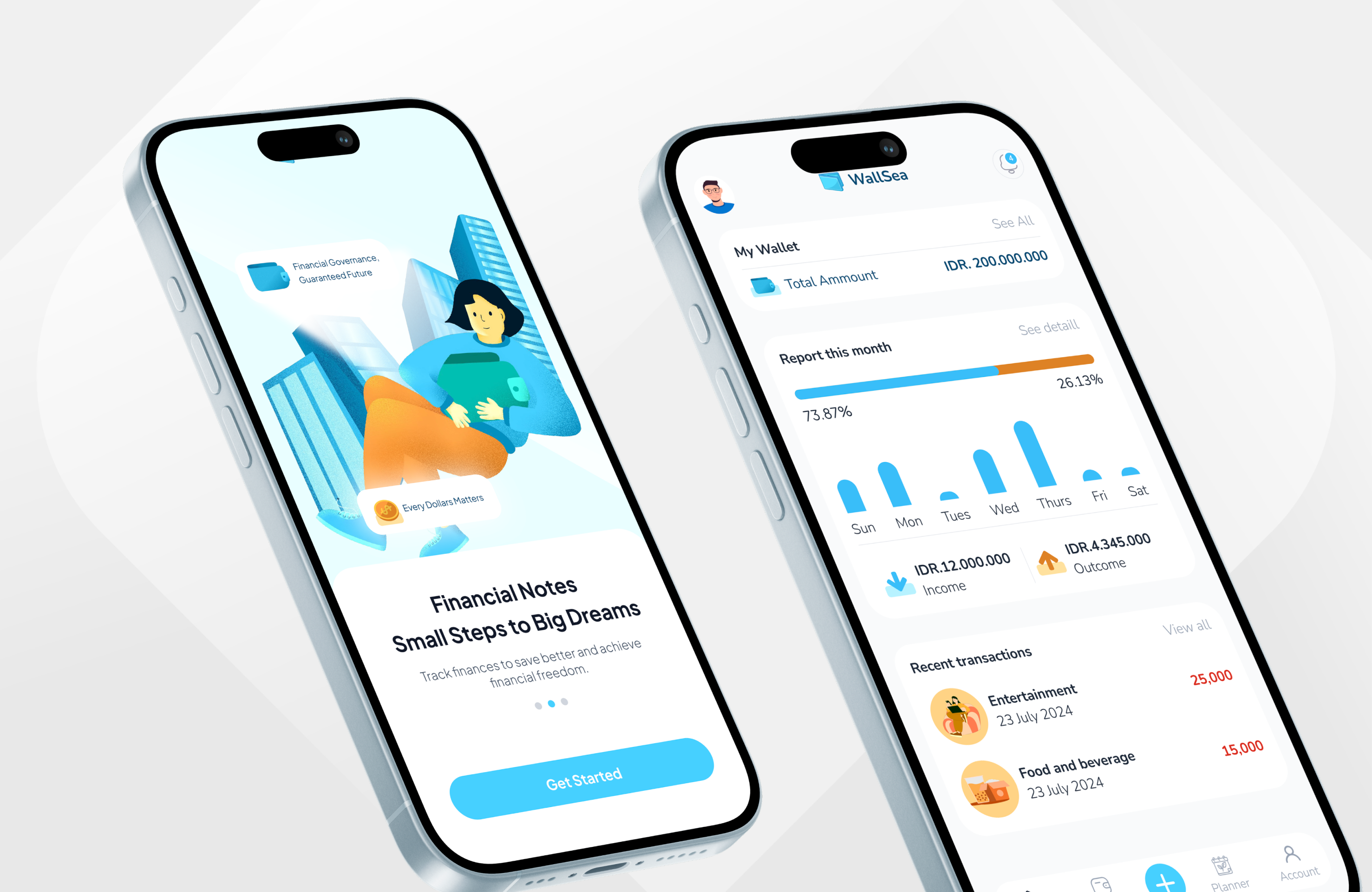 Wallsea - Financial Notes financialapp financialmanagement illustration ui uidesign uiilustration uiux uiuxdesign