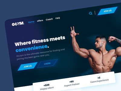 GOJYM Landing Page UI design [GYM] animation branding graphic design gym landing page logo website