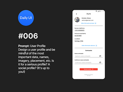 Profile design dailyui figma profiledesign prompt ui