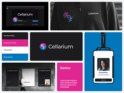 Cellarium branding and logo biology biotech blue branding cell data science dna gradient health icon lab logo medical pink research symbol visual identity