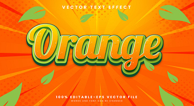 Orange 3d editable text style Template healthy