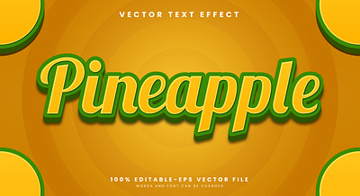 Pineapple 3d editable text style Template health benefits