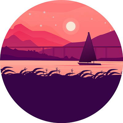 Sunset Illustration gradients illustration sunset