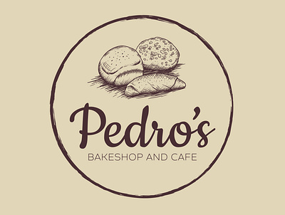 Pedro's Bakeshop & Cafe Logo branding design illustration logo